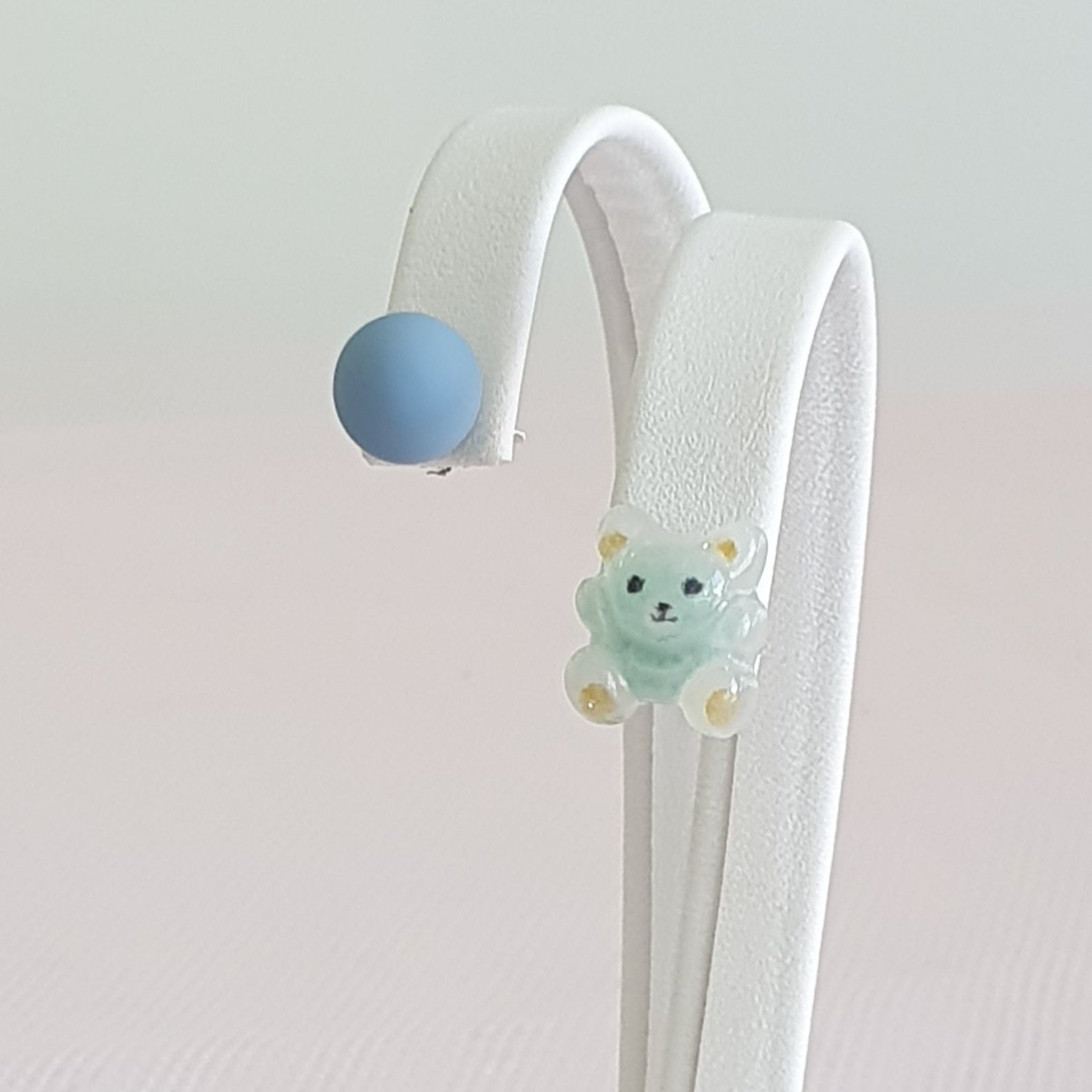 Cute Mini Pastel Blue Bear and Ball Children's Studs