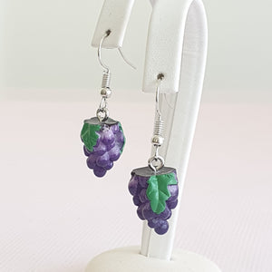 Purple Grape Dangle Resin Earrings