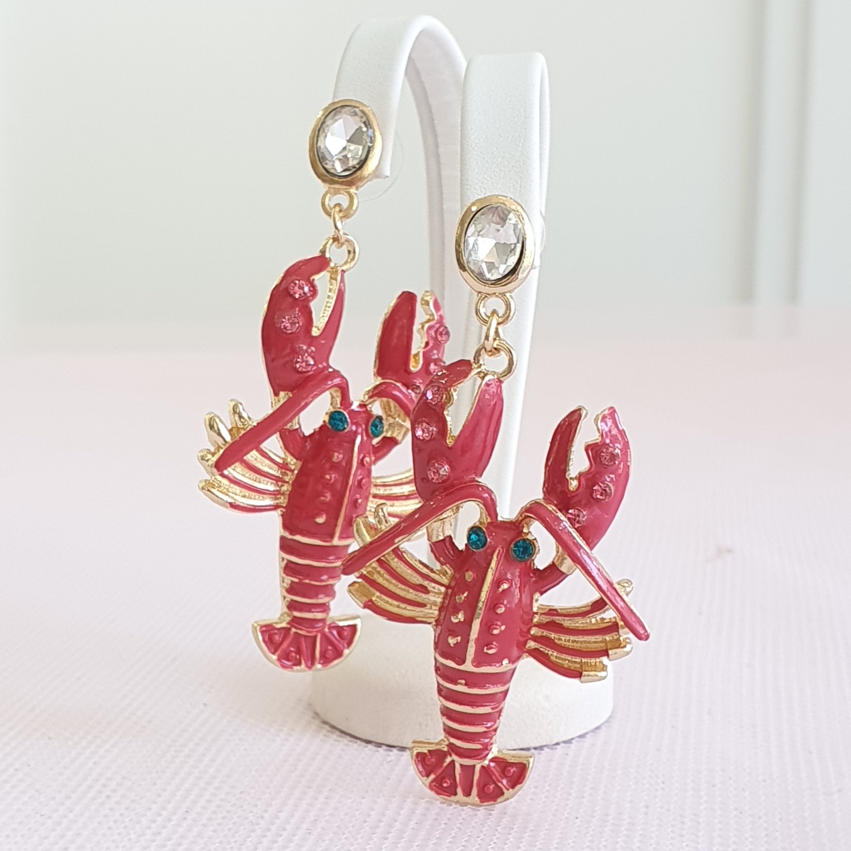 Red and Gold Lobster Dangles
