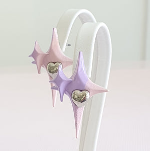 Pastel Pink and Purple Shining Star Resin Studs