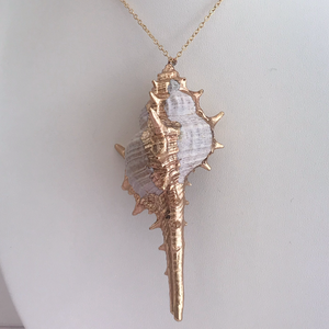 Golden Dipped Conche Shell Necklace