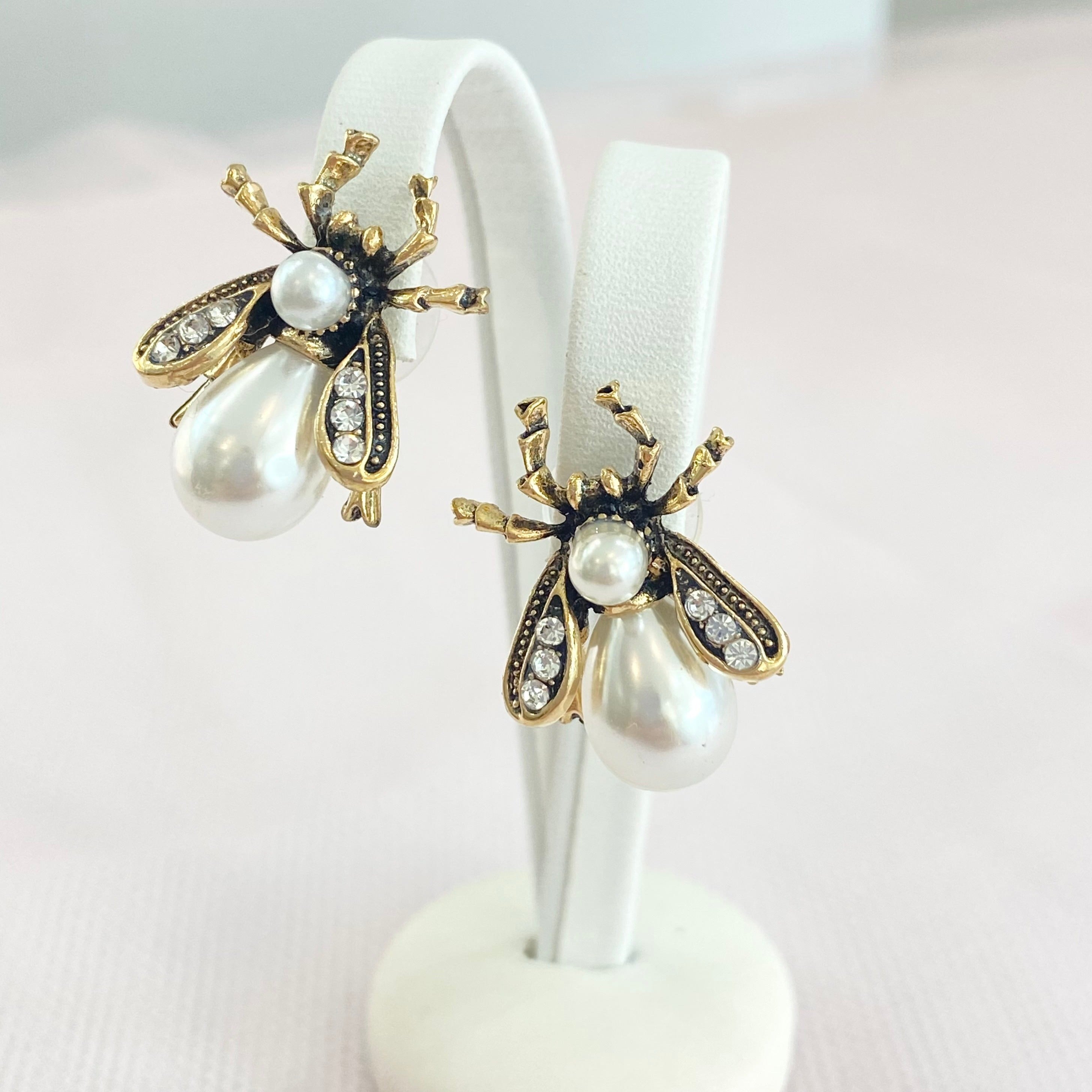 Pearl Bug Earrings.