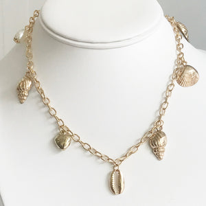 Gold Chunky Shell Necklace