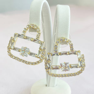 Rhinestone Handbag Earrings.