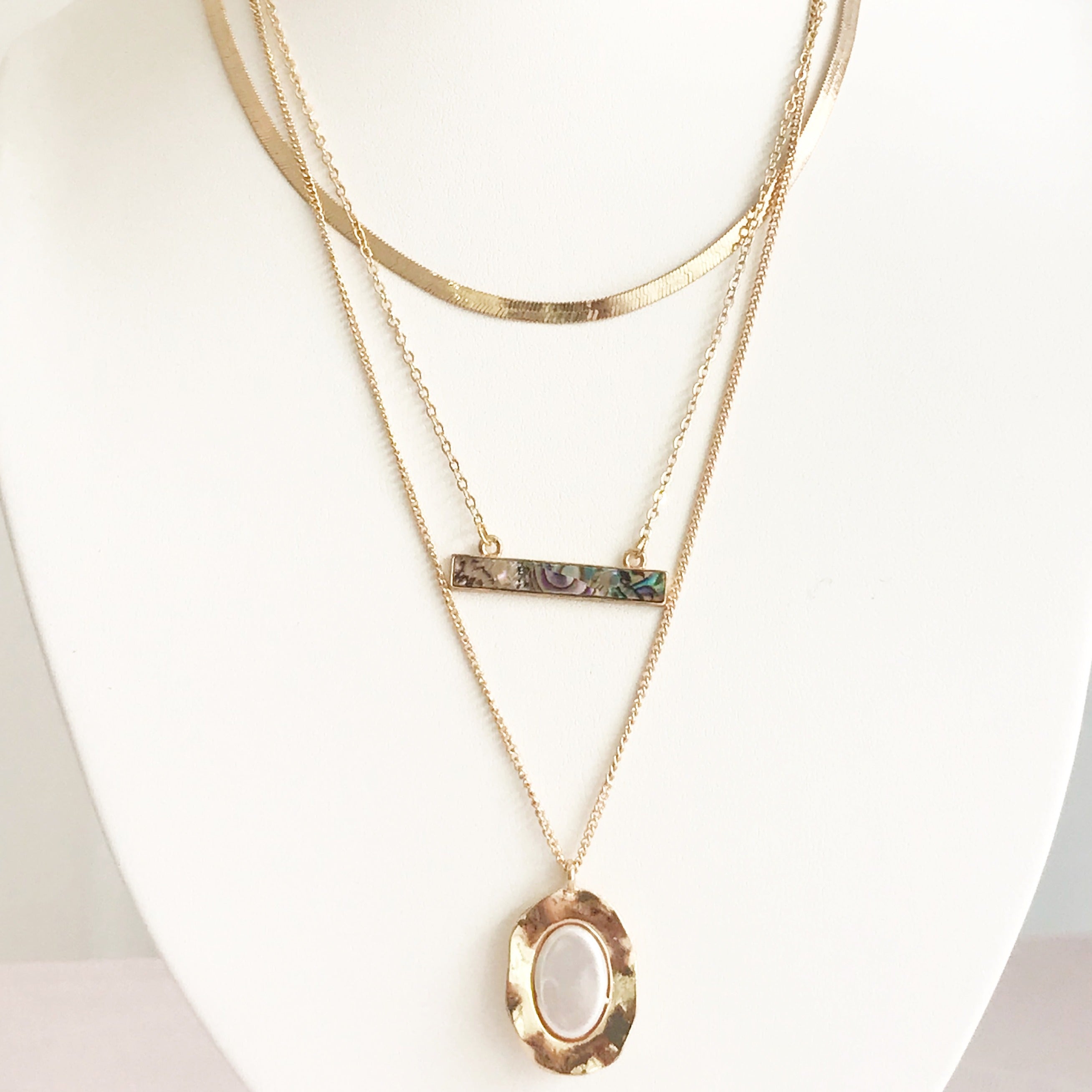 Marble Gold Layered Necklace