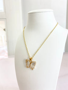 Crystal Clear Butterfly Necklace.