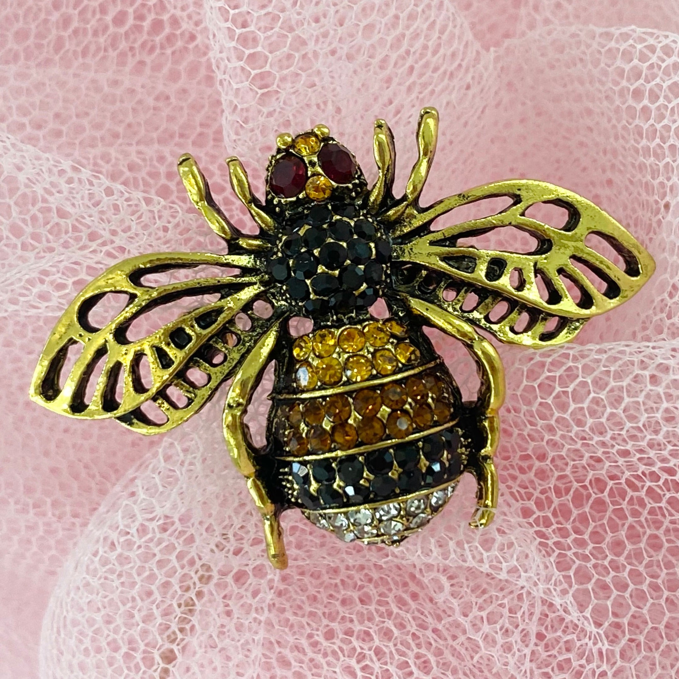 Amber Queen Bee Brooch.