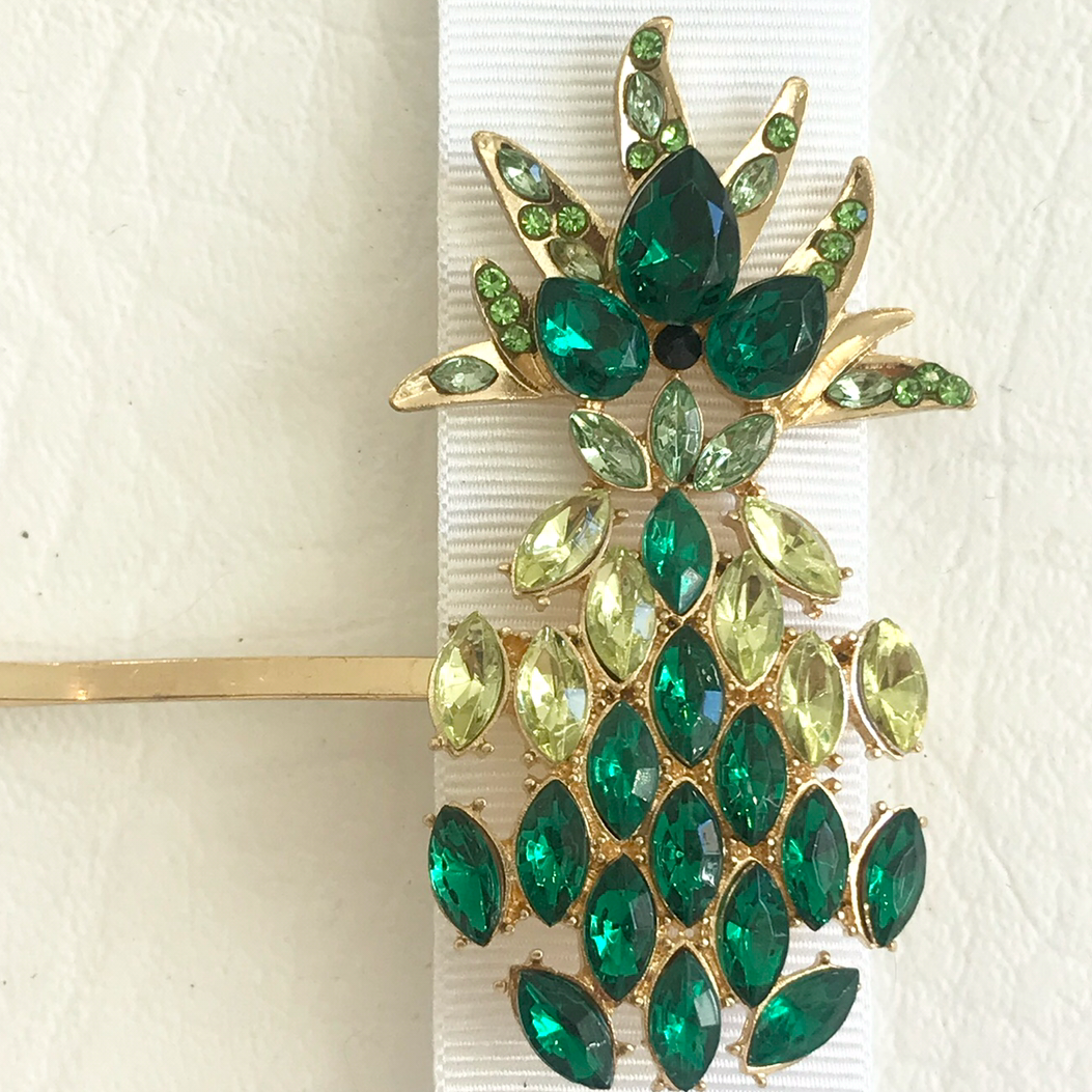 Emerald and Lime Pineapple Hairclip